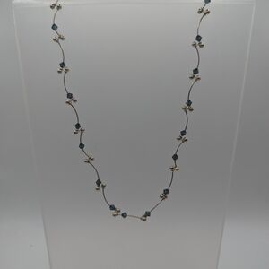 Blue and Silver Minimalist Necklace with Elegant Design